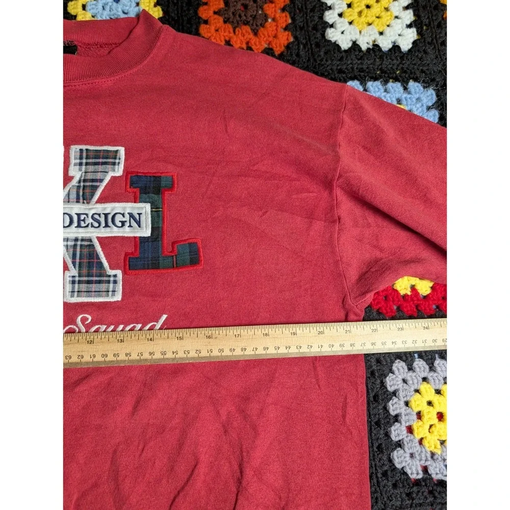 Vintage TSI Pullover Sweater Men's Large Varsity Squad Red 1990s
